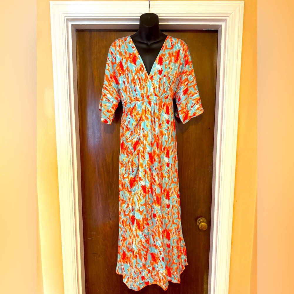 Blue and Orange Dress - Size M - 51” in Length - NWT
